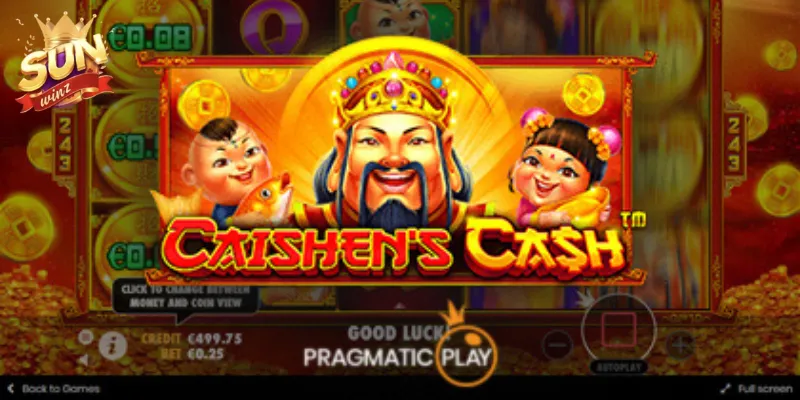 Giao diện chính game Caishen Cash tại Sunwin